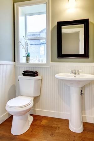 Powder Room Interior Paint with Wainscoting