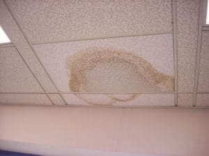 water stained ceiling tile
