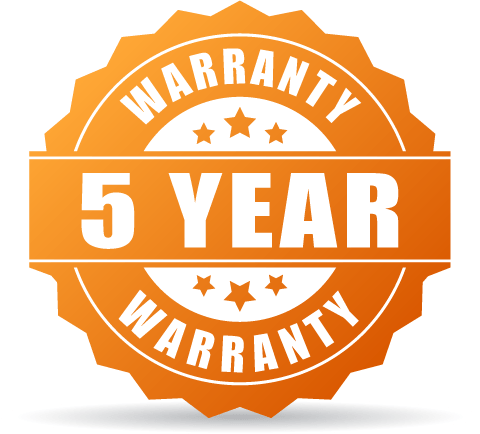 5 year warranty with Transparent Background