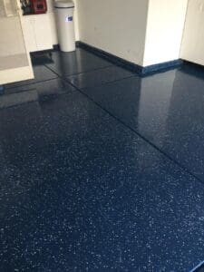 Beautiful Blue Garage Epoxy Flooring