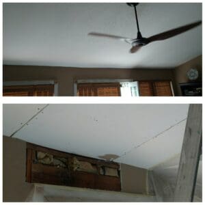Ceiling Drywall Repair Before and After Photos