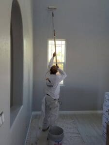 Interior Residential Repaint - Rolling Paint onto Walls